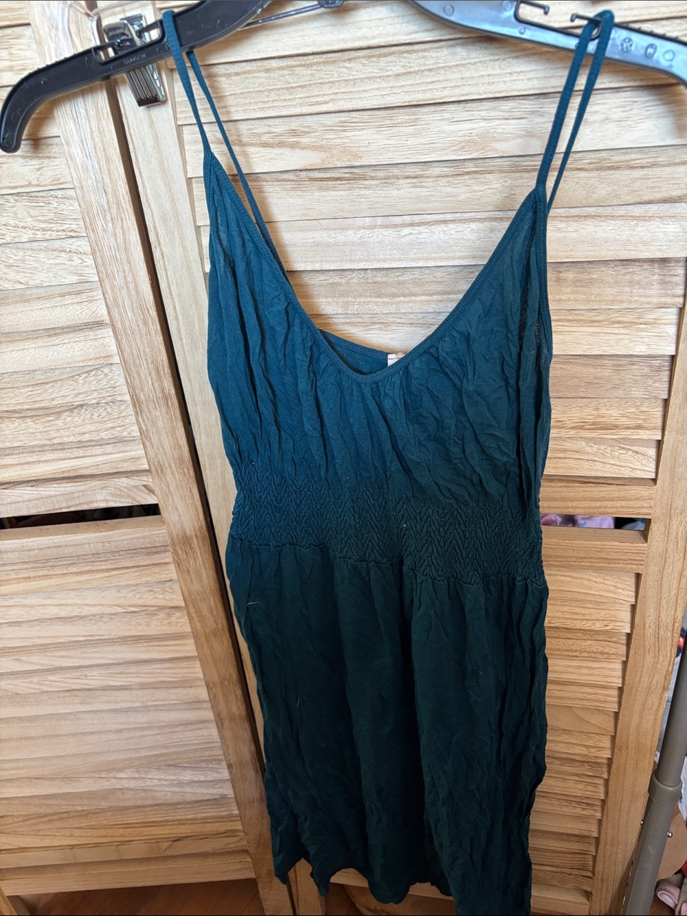 NIsis Teal Ruched Spaghetti Strap Dress Junior OSFM
